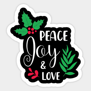 Peace Day and Love - Merry Christmas Gift Sticker